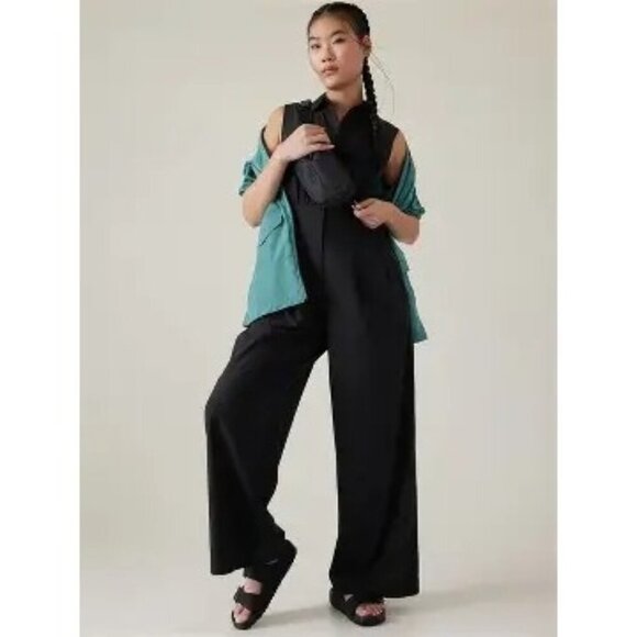 Athleta Brooklyn Heights Wide Leg Jumpsuit in Black, Size 0 - Picture 1 of 11